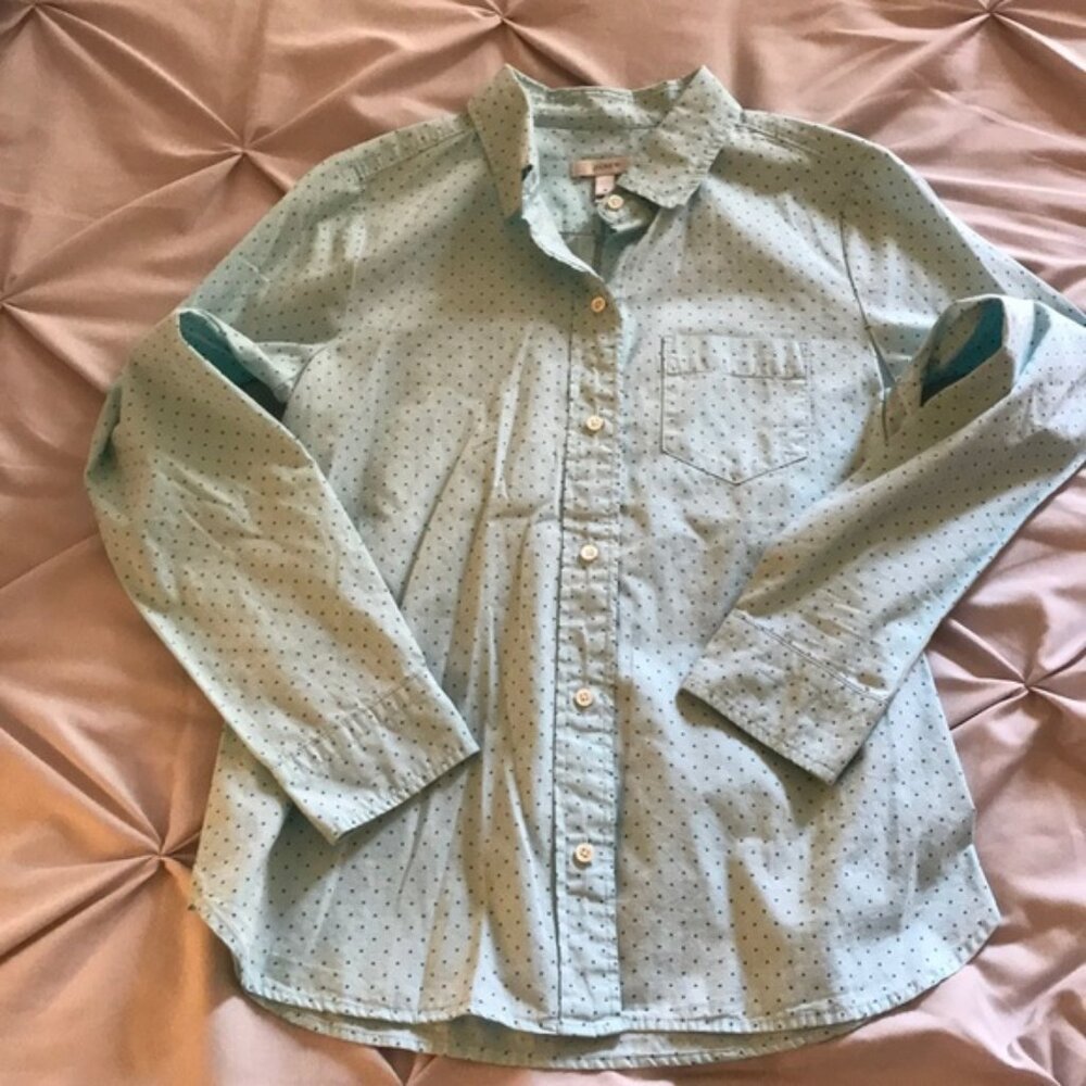 J. Crew Polka Dot Button Down Oxford Size 4